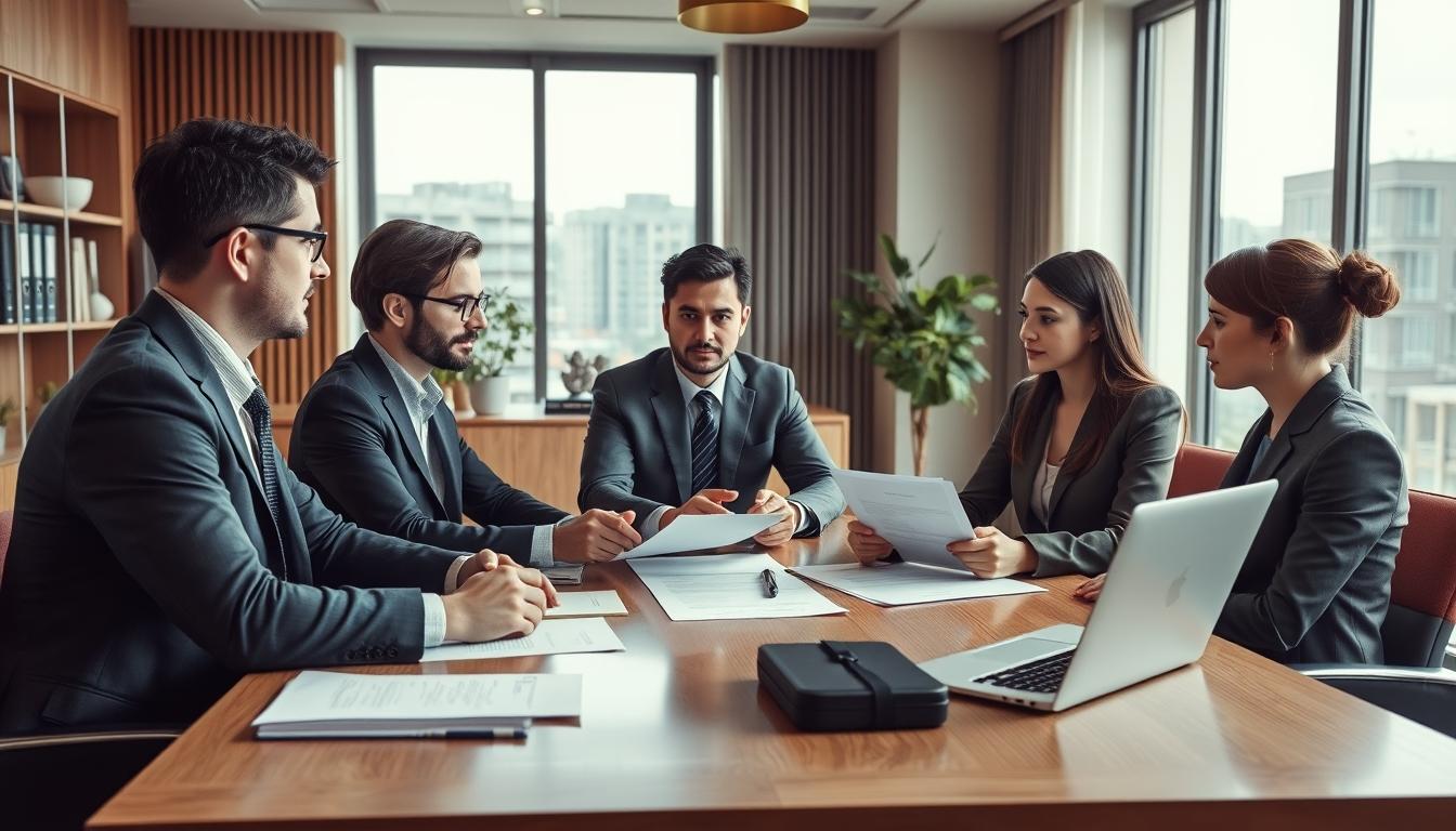 Family reviewing legal documents